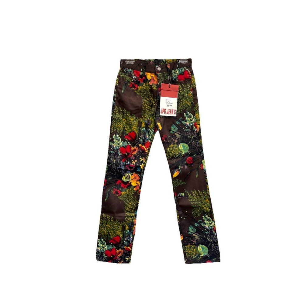 90s Jean Paul Gaultier JPG JEAN'S Satin Brown Floral Pants RARE NEW WITH TAG 28 - Picture 15 of 16